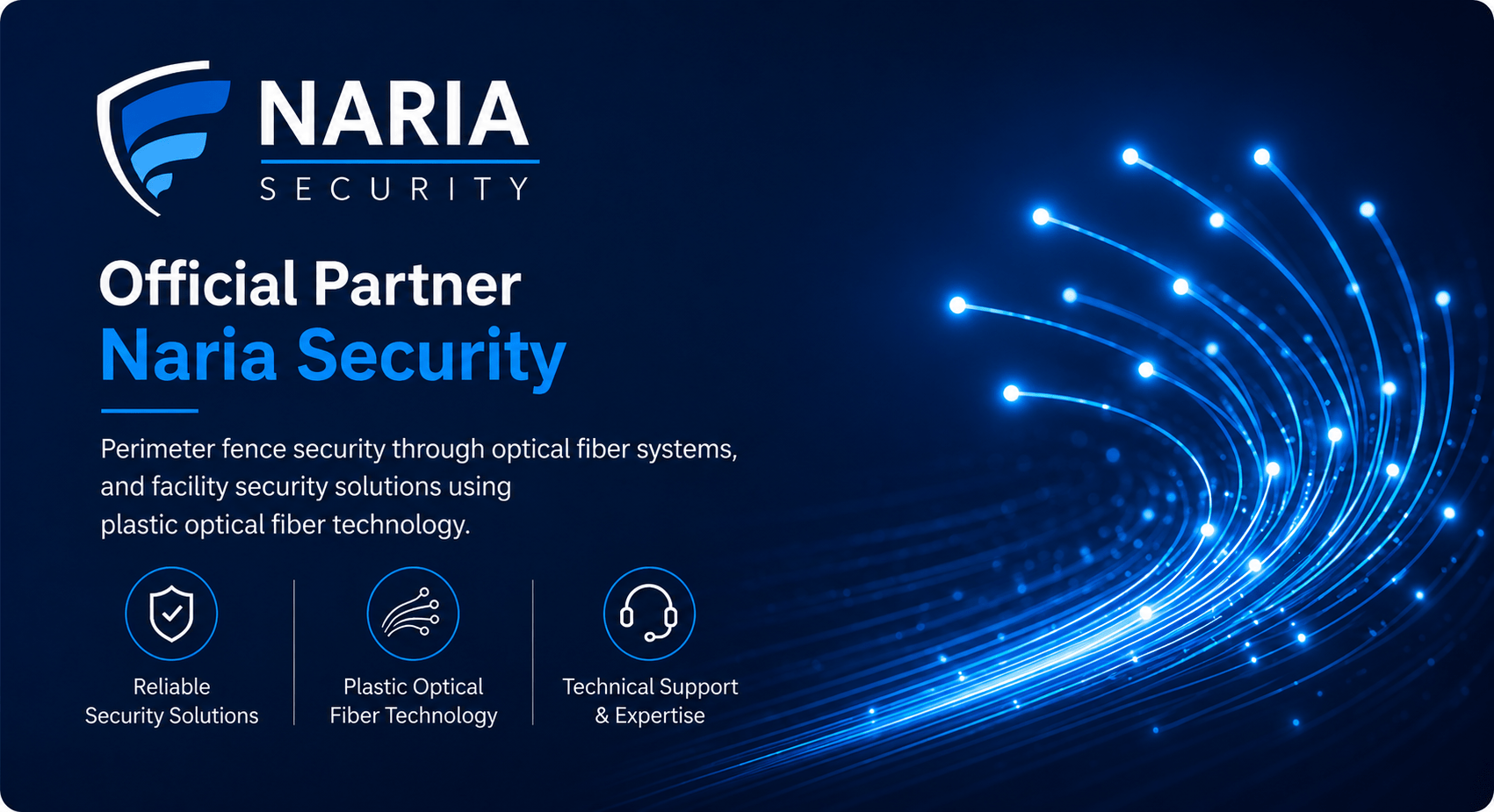 Perimeter fencing security through plastic fiber optics. Modern technology with fiber optics