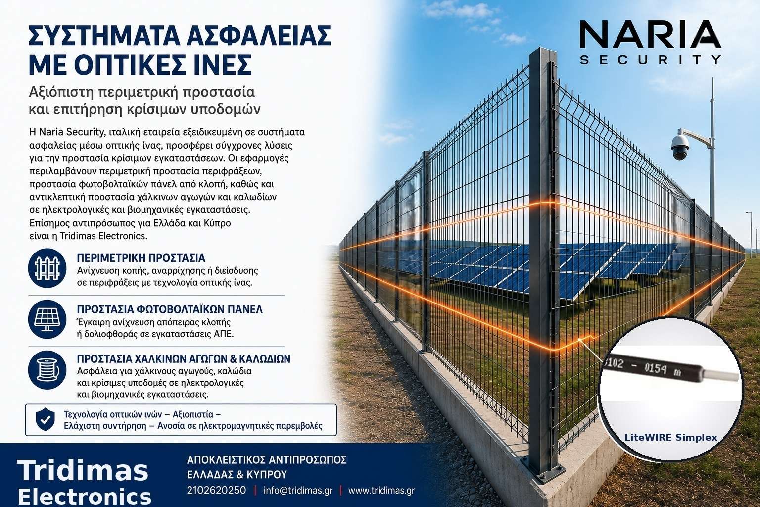Εγκατάσταση περιμετρικής προστασίας με πλαστικές οπτικές ίνες